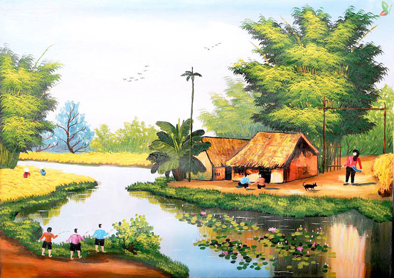 2023 Hướng dẫn vẽ tranh phong cảnh làng quê đẹp đơn giản và sáng tạo   sonsami