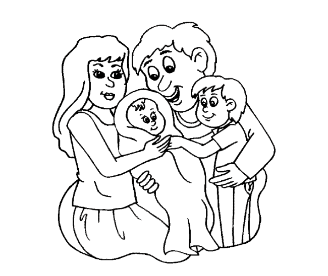 tranh tô màu gia đình hạnh phúc