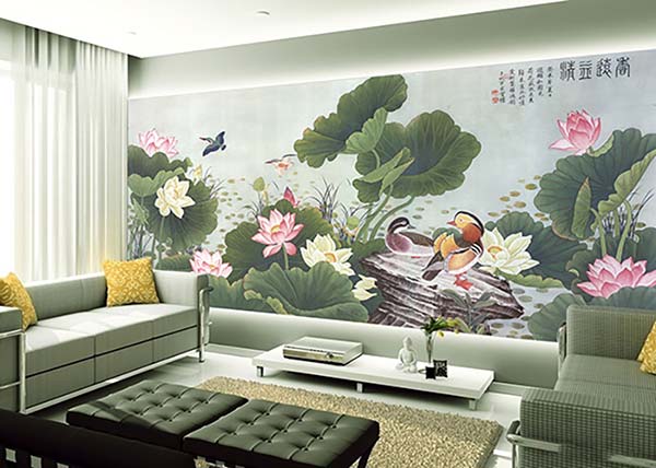 tranh hoa sen THS 06