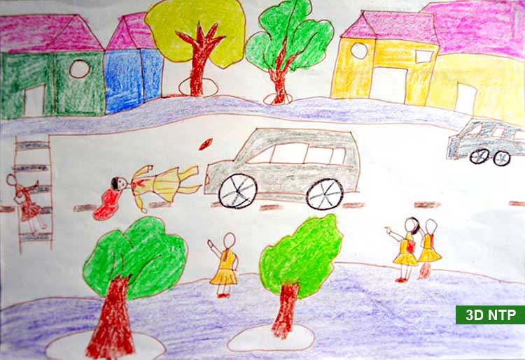 Vẽ tranh an toàn giao thông lớp 7 (ảnh 2)