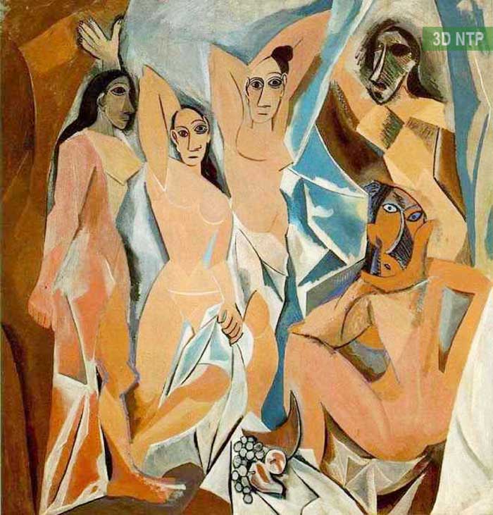 Tranh trừu tượng nhà thờ Demoiselles , vẽ năm 1907 của họa sĩ Pablo Picasso