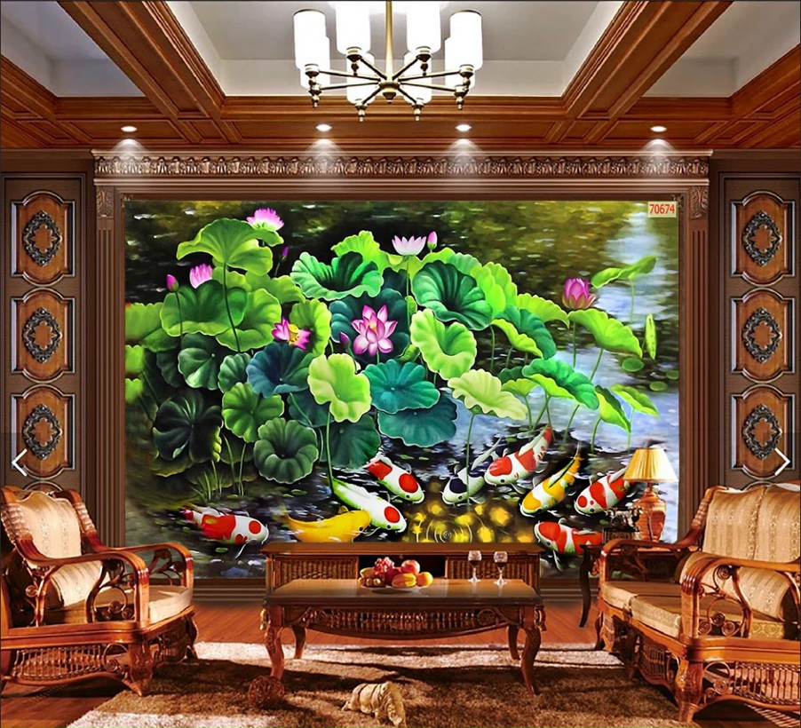 tranh 3d hoa sen
