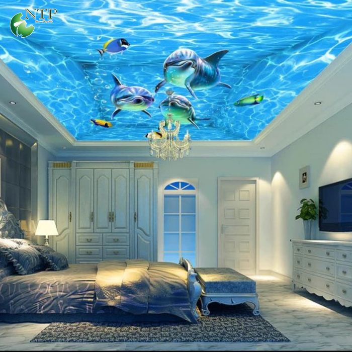 Tranh 3D chủ đề đại dương cho phòng ngủ