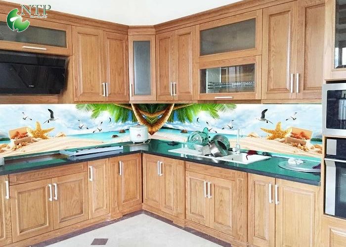 Tranh 3D phòng bếp dễ dàng vệ sinh
