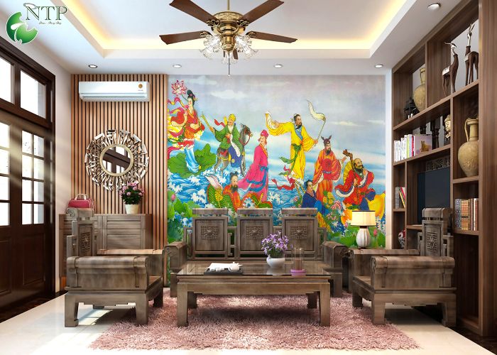 Không gian phòng khách rất phù hợp để trang trí tranh Phật