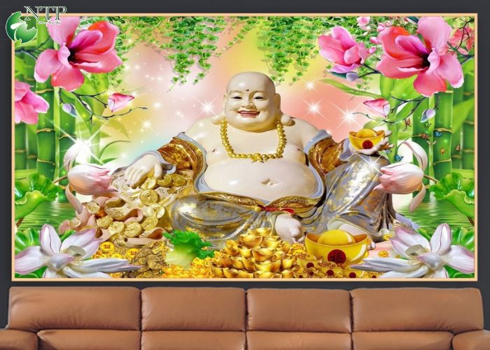 Treo tranh Phật Di Lắc mang niềm tin ấm no, hạnh phúc đủ đầy