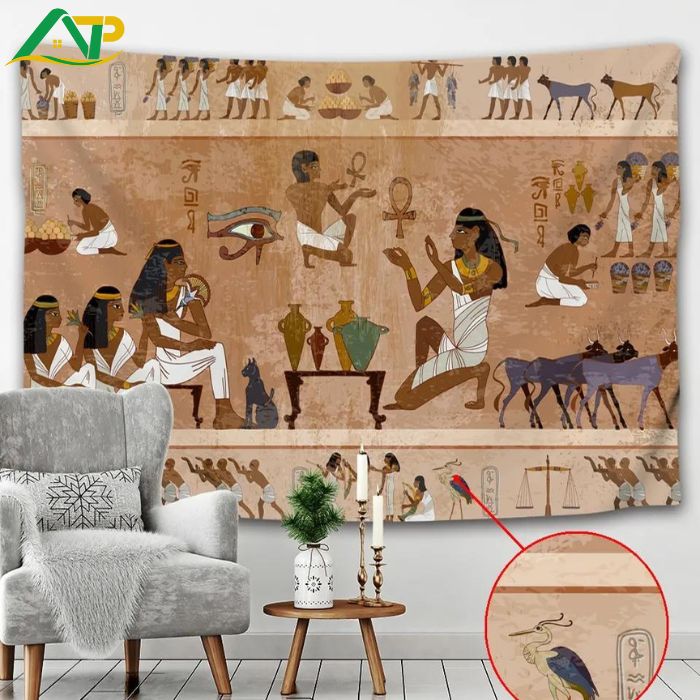 Tranh Ai Cập cổ đại với màu sắc tối giản