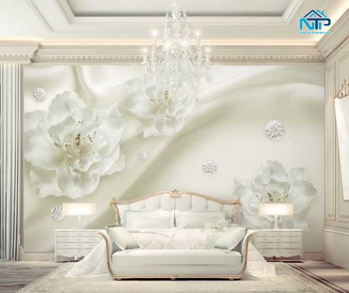 Mẫu tranh dán tường thi công đơn giản