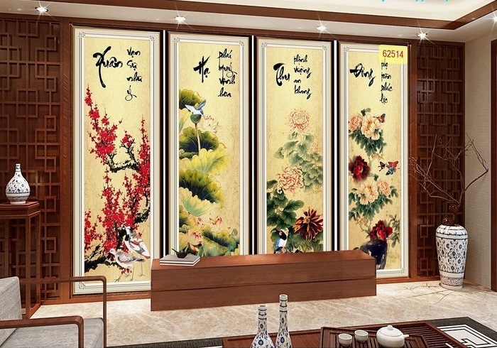 Ứng dụng tranh bốn mùa trong thiết kế không gian nội thất