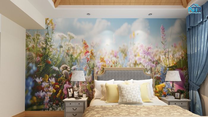 Tranh dán tường phòng ngủ mang vẻ đẹp ấn tượng