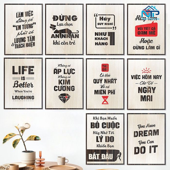 Dòng tranh truyền cảm hứng thiết kế đơn giản