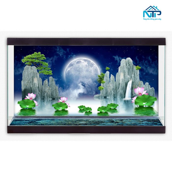 Tranh 3D Cảnh Rừng – Đá – Thác nước