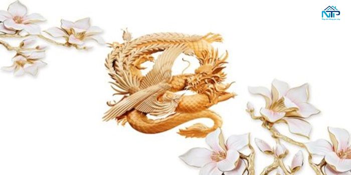 Tranh Rồng vàng huyền ảo thu hút thịnh vượng
