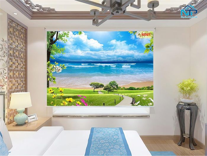 Mẫu rèm tranh sử dụng động cơ tự động