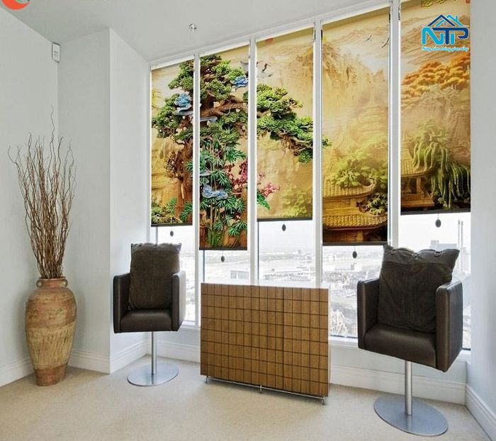 Rèm tranh cuốn cho cửa số nhỏ