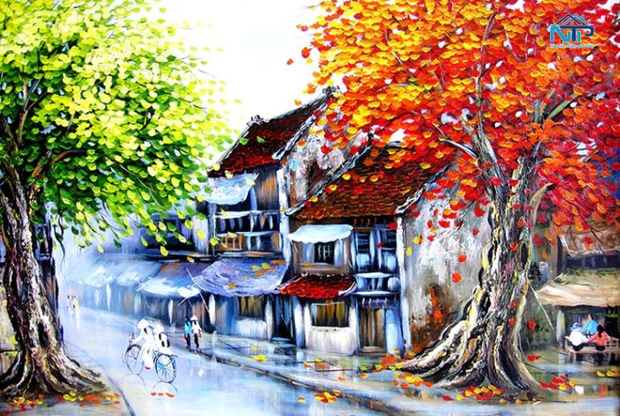 Tranh sơn nước về Hà Nội