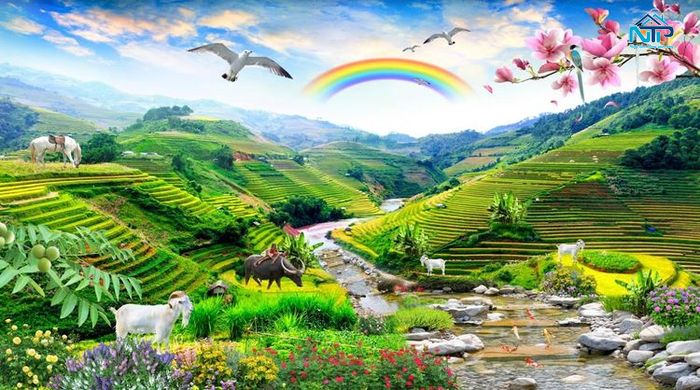 Tranh thiên nhiên hài hòa với nội thất