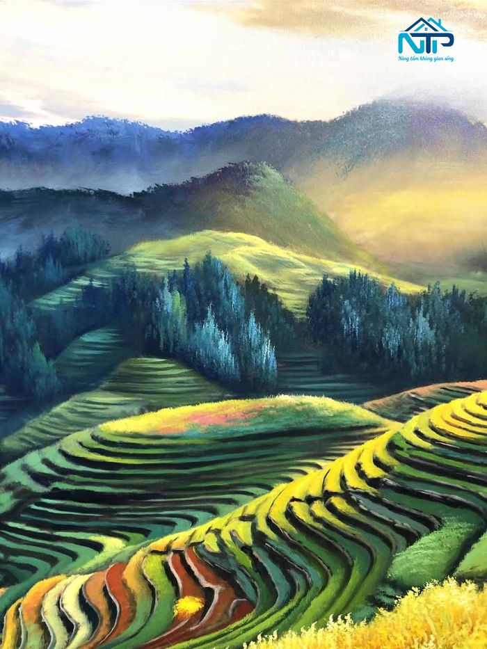Tranh sơn dầu chủ đề thiên nhiên Tây Bắc
