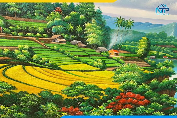 Tranh vẽ sơn dầu ruộng bậc thang
