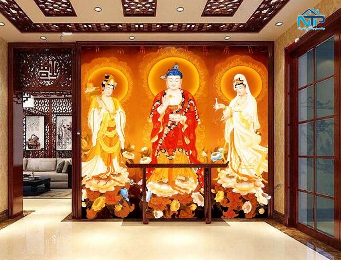 Tranh dán tường phòng thờ