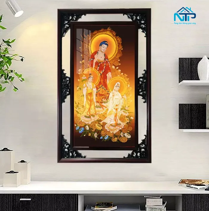 Tranh Phạt đóng khung gỗ bền đẹp