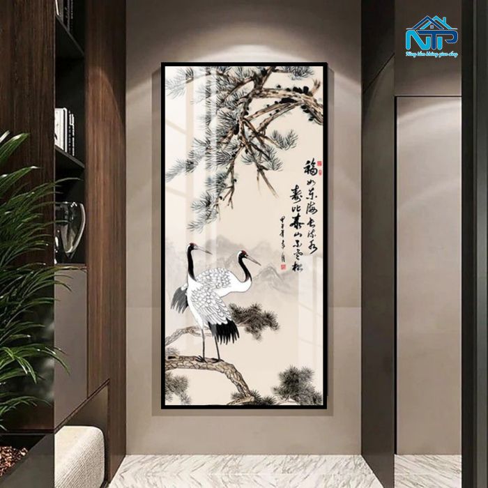 Tranh Tùng Hạc tặng đối tác