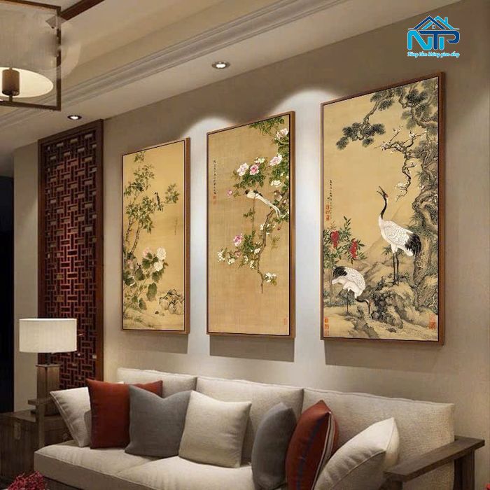 Tranh in trên vải lụa tinh tế