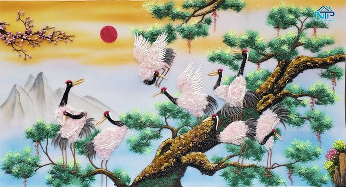 Tranh thêu đường nét tỉ mỉ