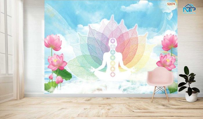 Tranh dán tường yoga 3D
