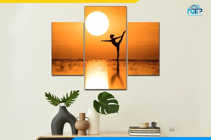 Bộ 3 tranh yoga dưới hoàng hôn
