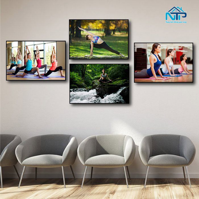 Tranh yoga khu vực phòng chờ