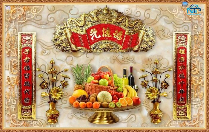 Mẫu tranh thi công cho phòng thờ tôn nghiêm