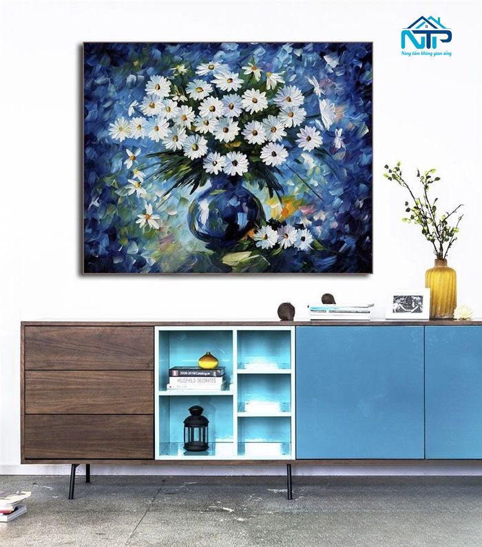 Tranh canvas hoa cúc