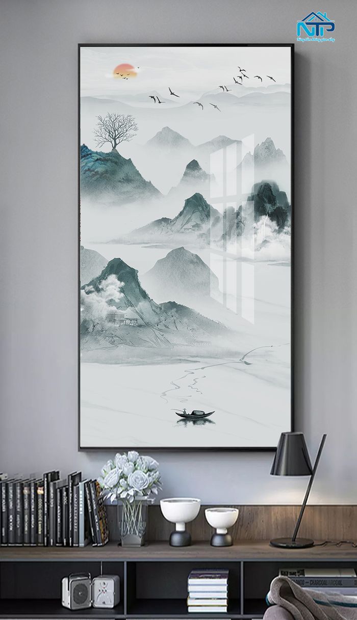 Tranh thủy mặc tráng gương