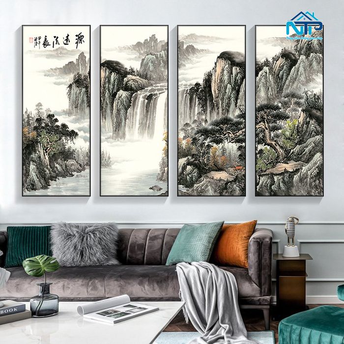 Bộ tranh thủy mặc treo phòng khách