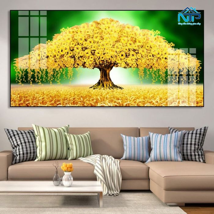Mẫu tranh treo tường khổ lớn cây tài lộc