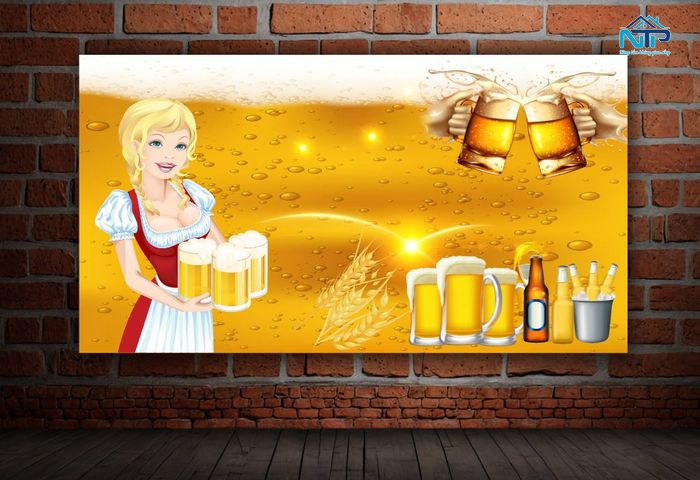 TRanh tường quán bia dễ thay đổi theo phong cách