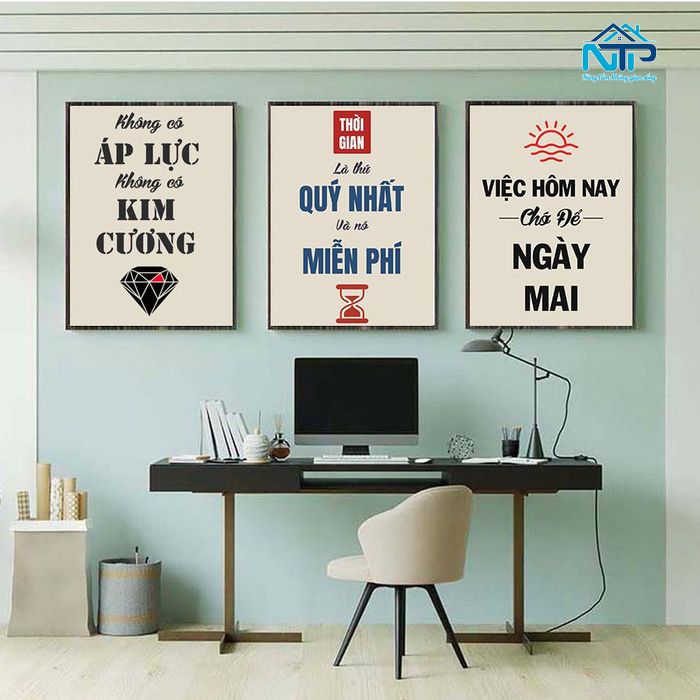 Tranh văn phòng treo tường bằng gỗ