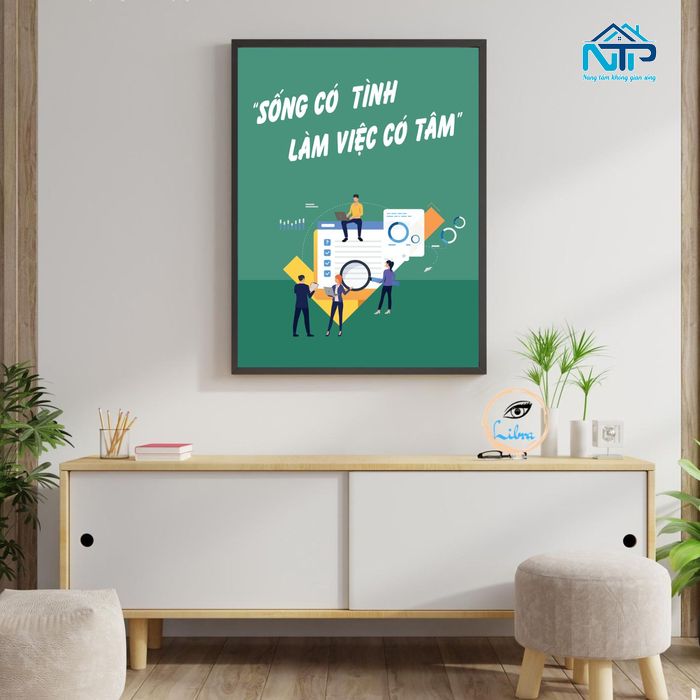 Tranh tạo điểm nhấn thẩm mỹ, nâng cao giá trị không gian làm việc
