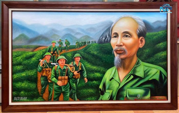 Chủ tịch Hồ Chí Minh cùng bộ đội ra trận