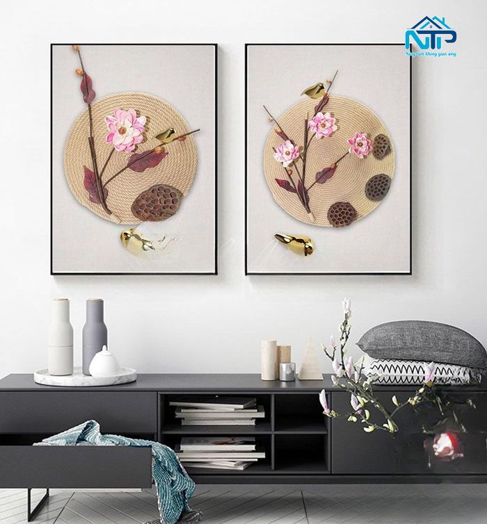 Bộ 2 tranh sử dụng chất liệu độc đáo 3D mới lạ