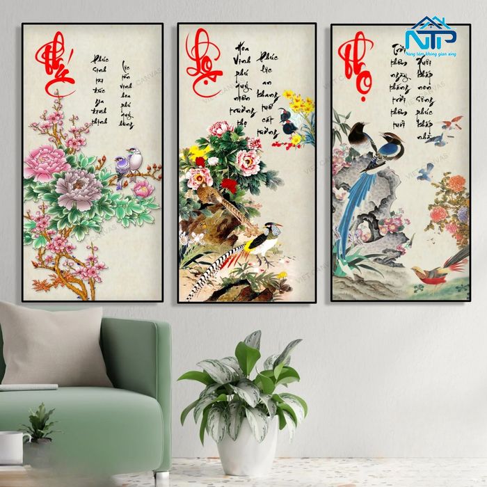 Tranh thư pháp Phúc Lộc Thọ